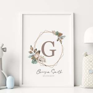 custom name jungle monkey nursery print