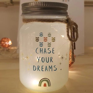 mini message sparkle jar - chase your dreams