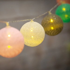 Baby wear: pastel cotton ball fairy lights