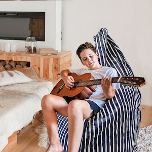 navy stripe bean bag cover by Cocoon Couture