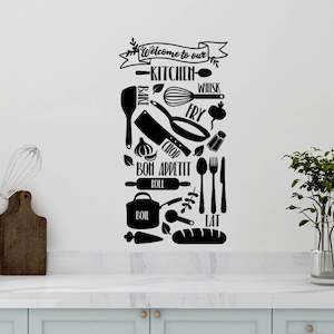 Baby wear: welcome to our kitchen wall decal