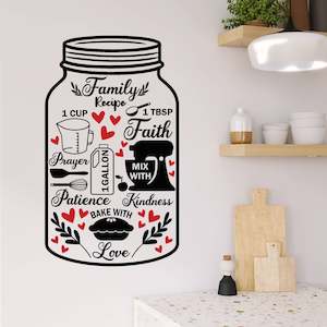 Baby wear: family recipe kitchen wall decal