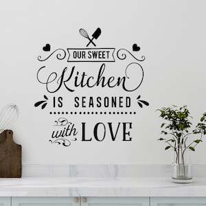 Baby wear: kitchen is seasoned with love wall decal