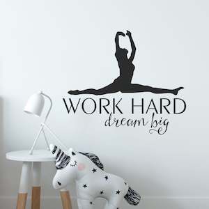 work hard dream big dance wall decals