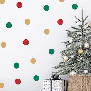 Baby wear: Christmas dot stickers pack gold/silver/red/green