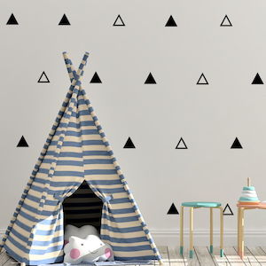 solid and outline triangle wall stickers