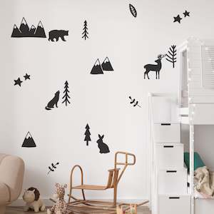 forest animals mountain nursery wall decals