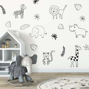 jungle animals nursery wall decals