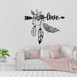 boho arrow love sign wall decal