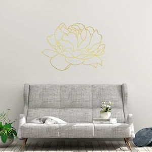 Baby wear: large peony outline wall decal