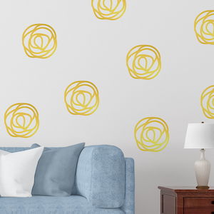 abstract rose pattern wall decals