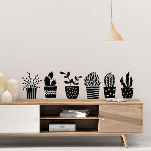 potted plant wall decals