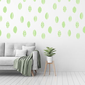 hand-drawn leaf pattern wall decal