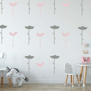 modern abstract flower wall decals