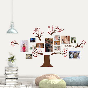 abstract flower family tree wall decal ~ display your photos