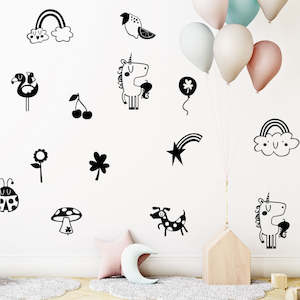 nursery unicorn rainbow wall decals