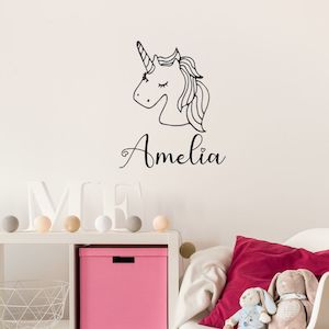 custom name sweet unicorn wall decal