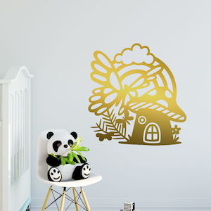 fairy door with butterfies wall decal