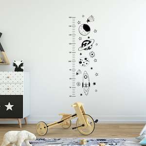 space rocket planets growth chart wall decal