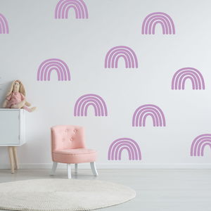 single colour rainbow wall decals