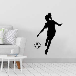 girl soccer player wall decal