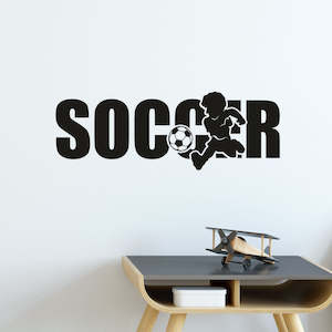 cute little soccer player wall decal