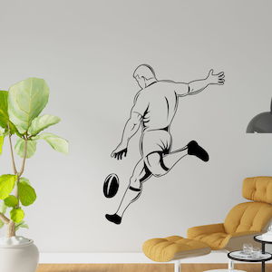 rugby player wall decal