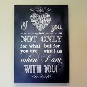 I Love You Blackboard Wall Art by Crystal Ashley