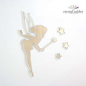 fairy with wand mirror wall art