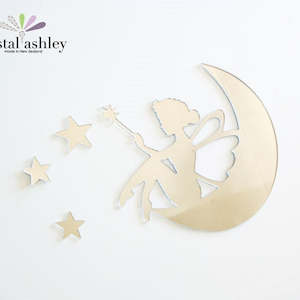 Baby wear: moon fairy mirror wall art A3 size