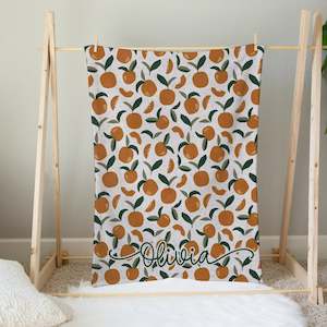 Personalised Orange Baby Blanket