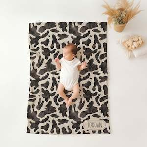 Personalised Cow Print Blanket