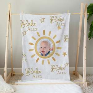 Baby wear: Custom Photo Baby Blanket with Sun