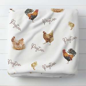 Personalised Chicken Baby Blanket