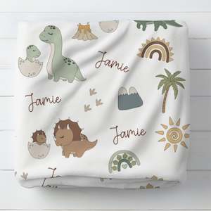 Baby wear: Personalised Dinosaur Baby Blanket