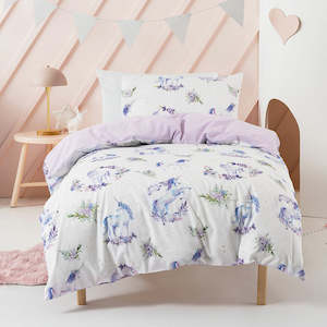 Floral Unicorn Duvet Cover Set