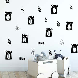 woodland bear wall decals