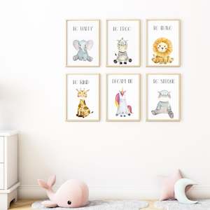 safari baby animal nursery prints