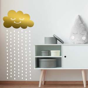 cute cloud and rain nursery wall decal