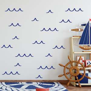 Baby wear: ocean waves line drawing wall decal