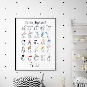 ocean alphabet nursery print