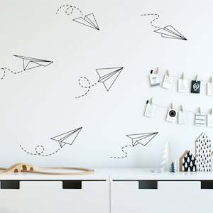 paper airplane  wall decals