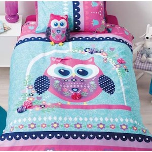 Baby wear: pretty owl duvet cover single