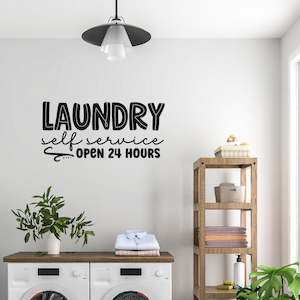 self service laundry wall decal