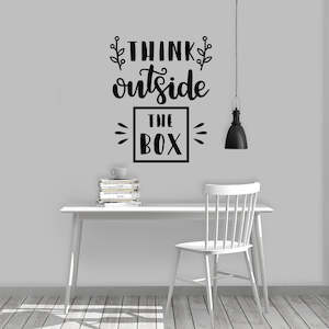 think outside the box quote wall decal