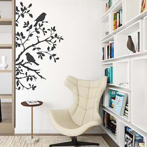 tree branch and birds wall decal