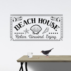 beach house sign wall decal