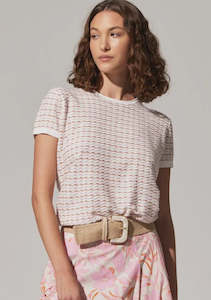 Clothing: Pol Ziggy Tee Pink Multi