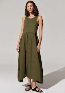 Clothing: POL Toya Tank Dress in Khaki