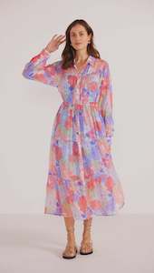 MinkPink Belle Button Down Long Sleeve Midi Dress